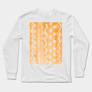 Loose boho chic pattern - orange Long Sleeve T-Shirt